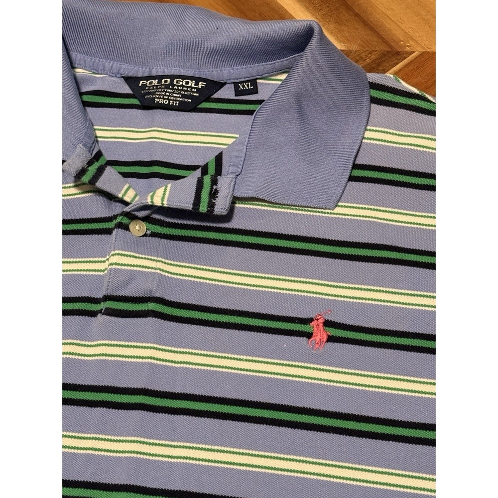 Polo Golf Ralph Lauren 2XL Men's Pro Fit Striped Polo Shirt XXL multicolor Pima